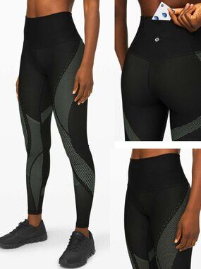 Lululemon Mapped Out High-Rise Tight 28" In Black / Florid Flash
